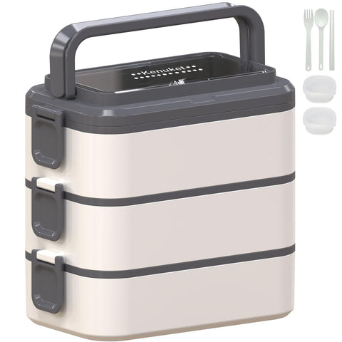 Kenuket stackable bento box with 3 layers for versatile meals.