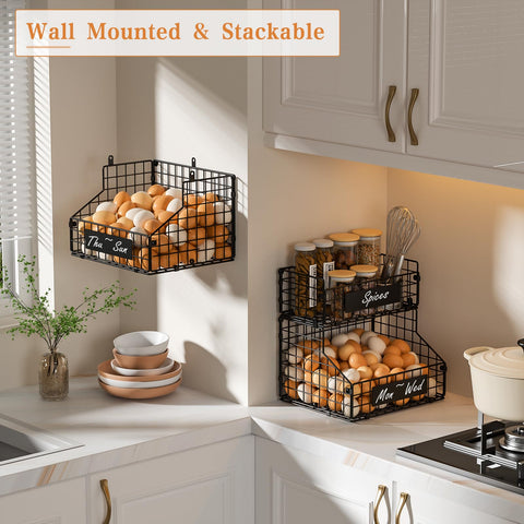 Keomaisyto 3-tier egg storage stackable demonstrates space-saving organization for busy kitchens.
