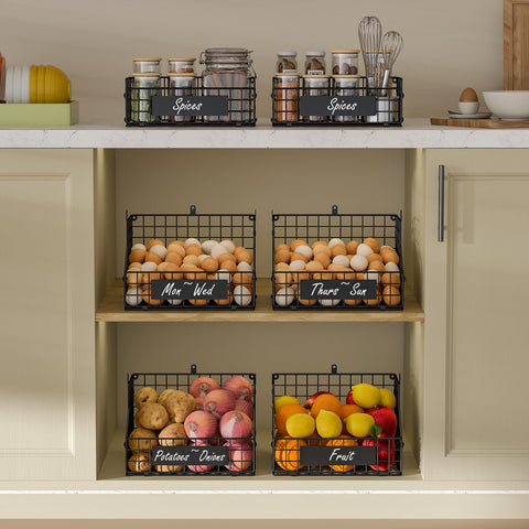 Keomaisyto kitchen storage display keeps eggs and produce neatly organized on the counter.