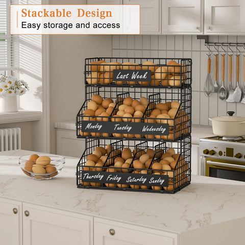 keomaisyto stable bottom support protects surfaces when loading full eggs.