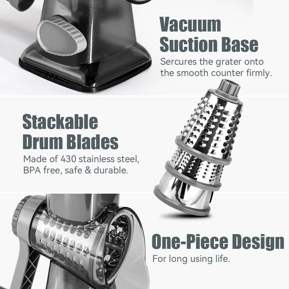 Keouke grater parts are dishwasher safe for easy cleaning after meals.