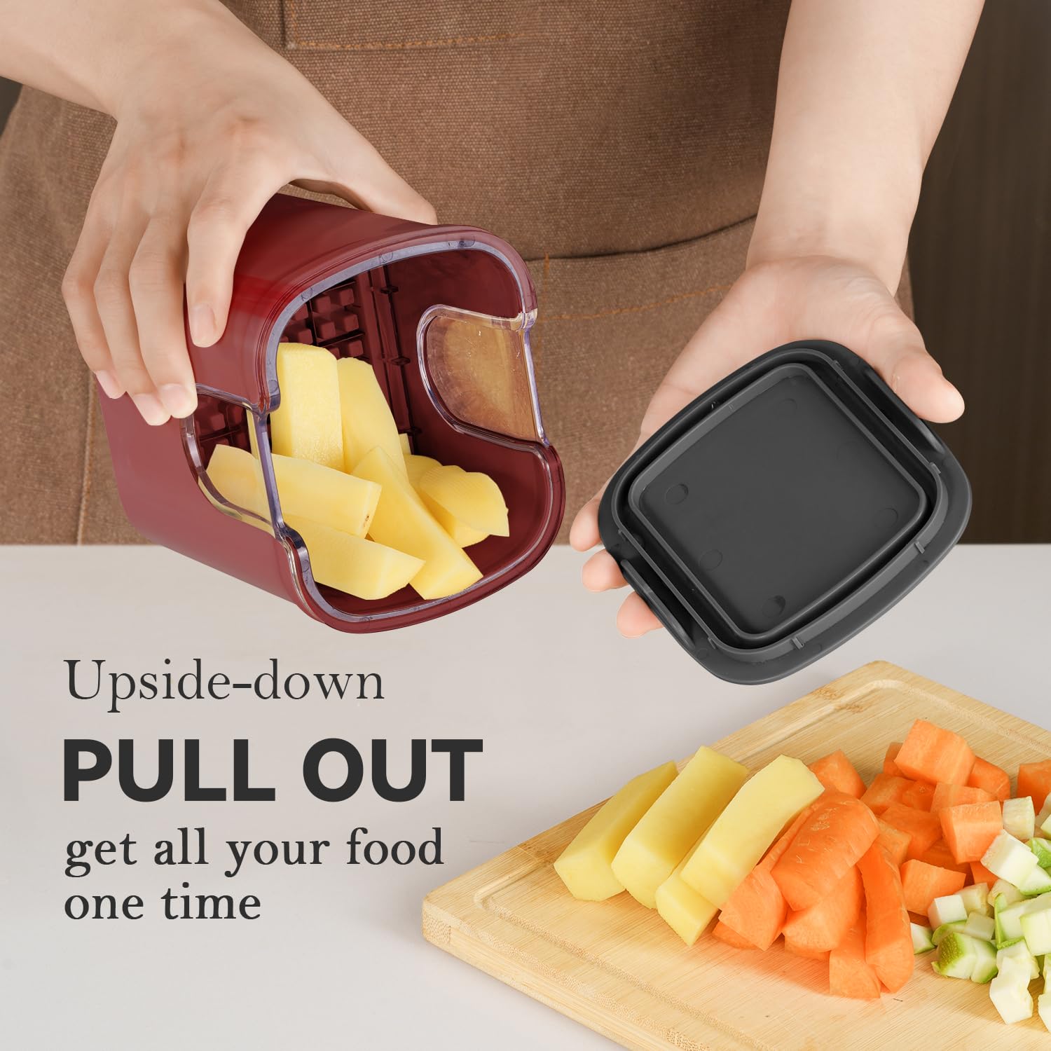 KEOUKE red chopper storage box with blades tucked inside