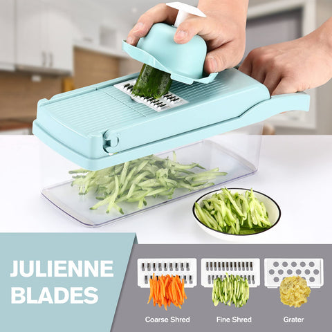 KEOUKE chopper with hand guard and filter basket for safe slicing