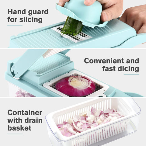 KEOUKE chopper stored inside the container to save counter space