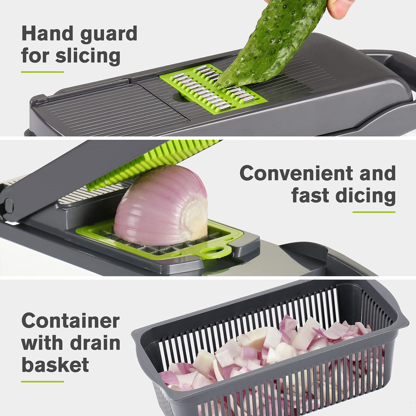 KEOUKE container and drain basket keeping workspace tidy while prepping