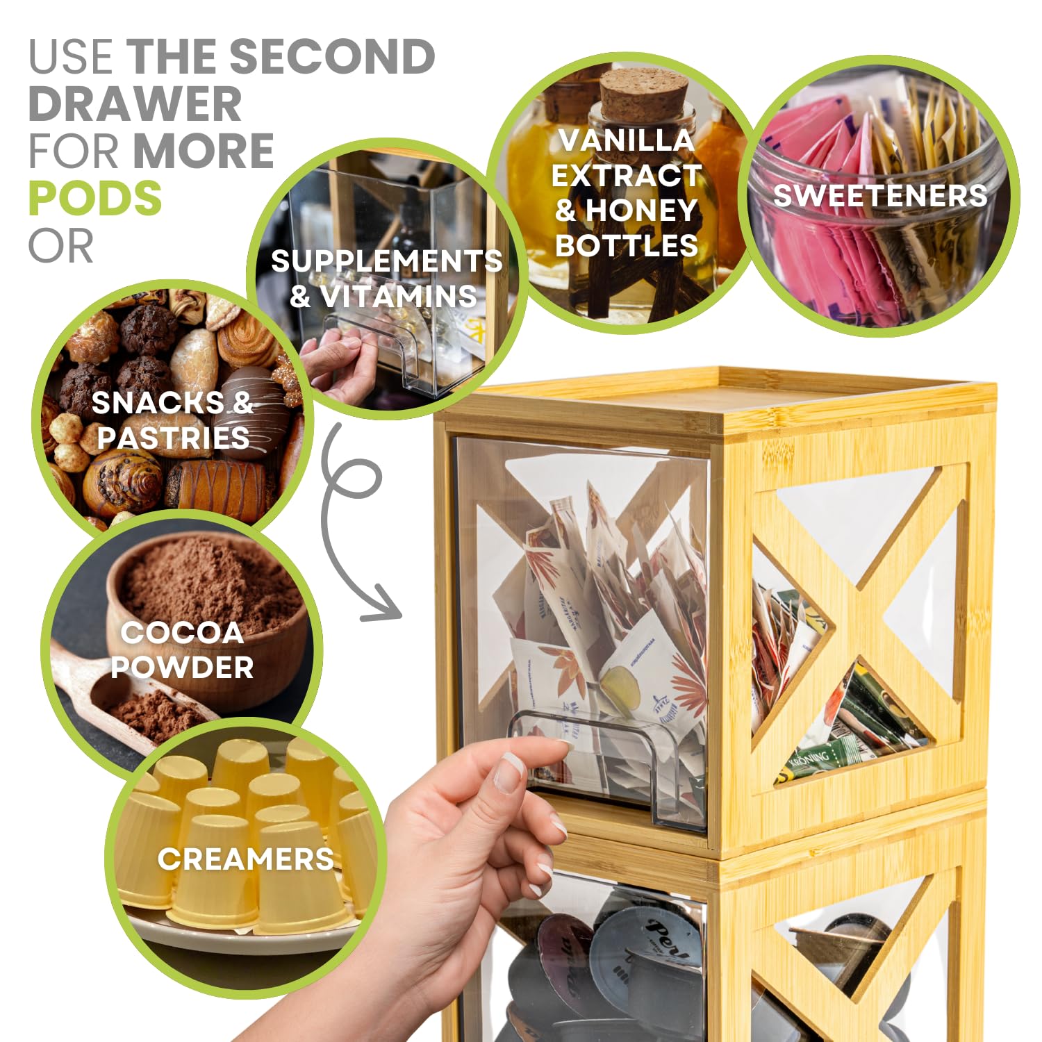 KEOWA clear acrylic drawers show contents for quick refills