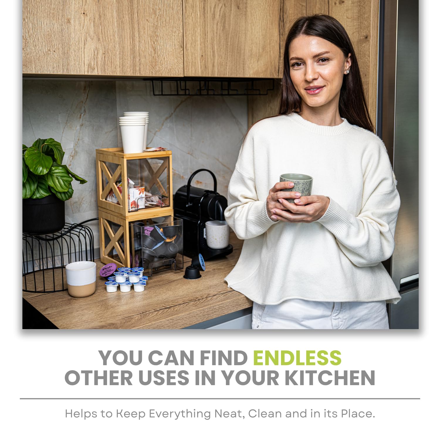 KEOWA coffee pod storage keeps K-Cups ready at a glance
