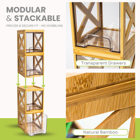 KEOWA natural wood bathroom organizer adds stylish storage solution