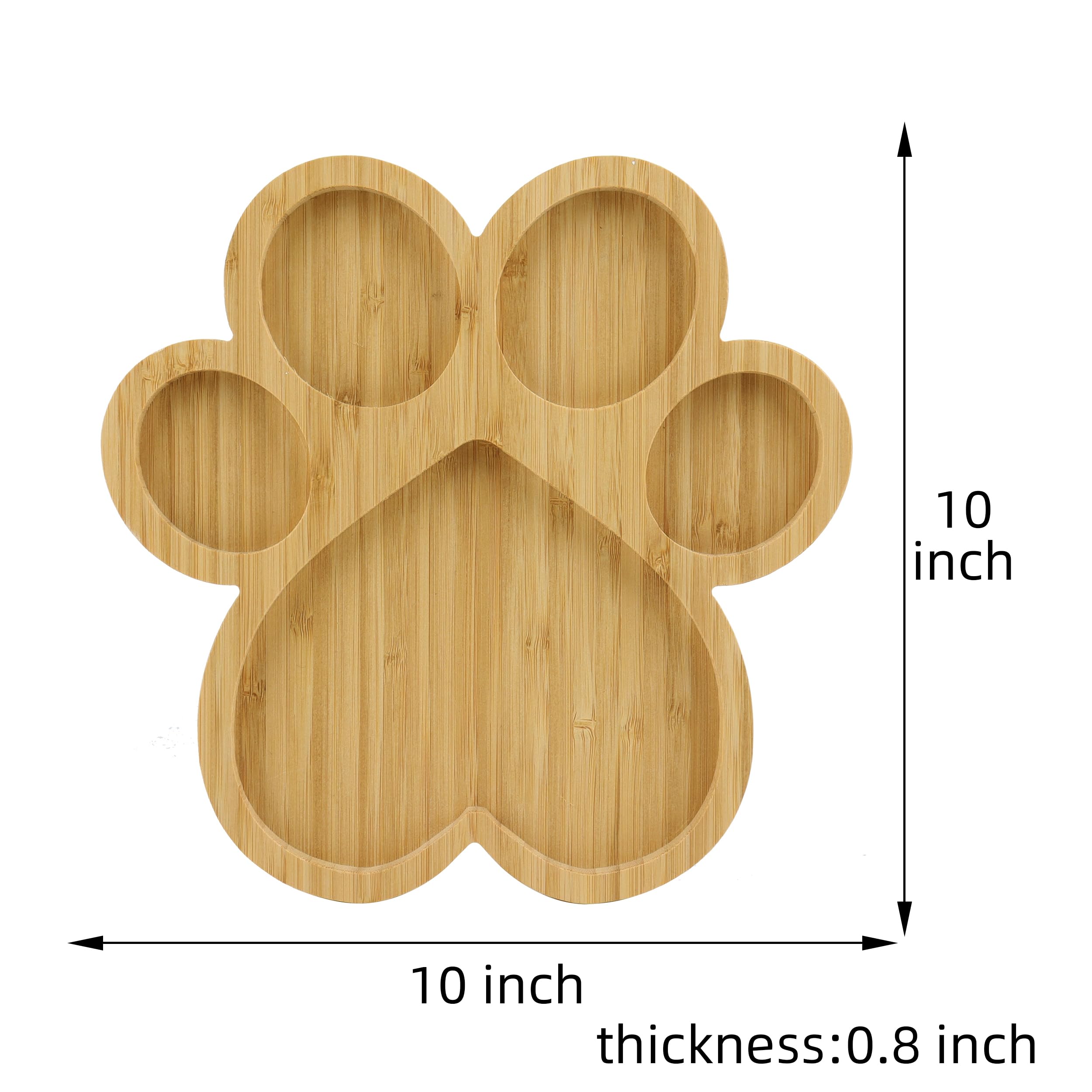KEPATO dog paw cutting board in bamboo for durable prep and serving.