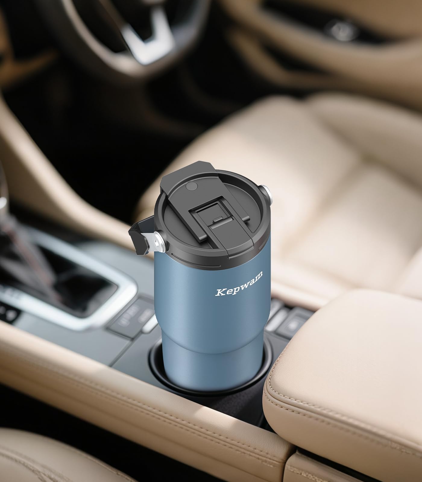 Kepwam BPA-free lid design keeps beverages secure on trips.