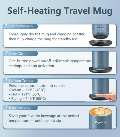 Kepwam charging dock base ensures all-day warmth.