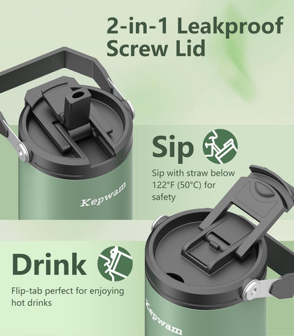 Kepwam leakproof BPA-free lid prevents spills during travel