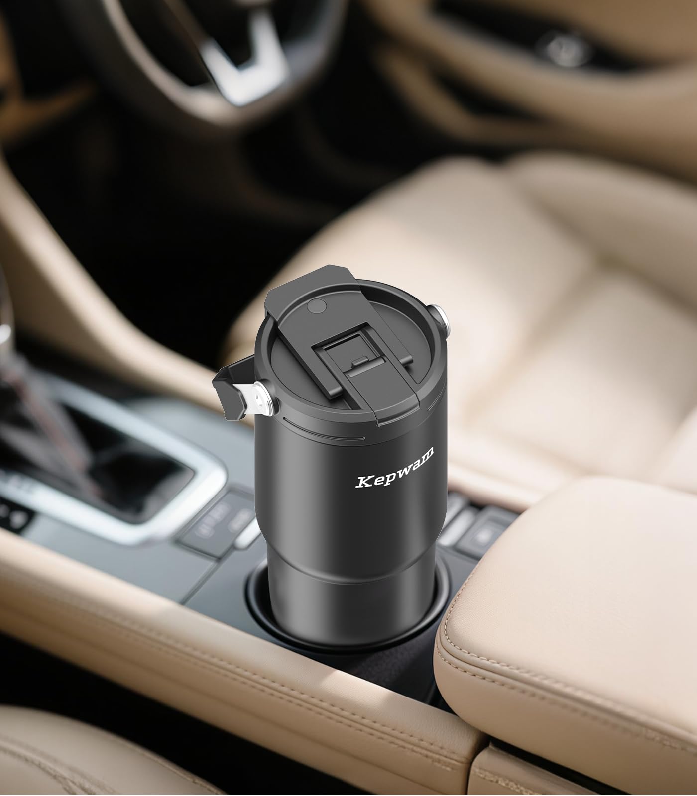 Kepwam mug fits car cup holder while keeping beverages hot