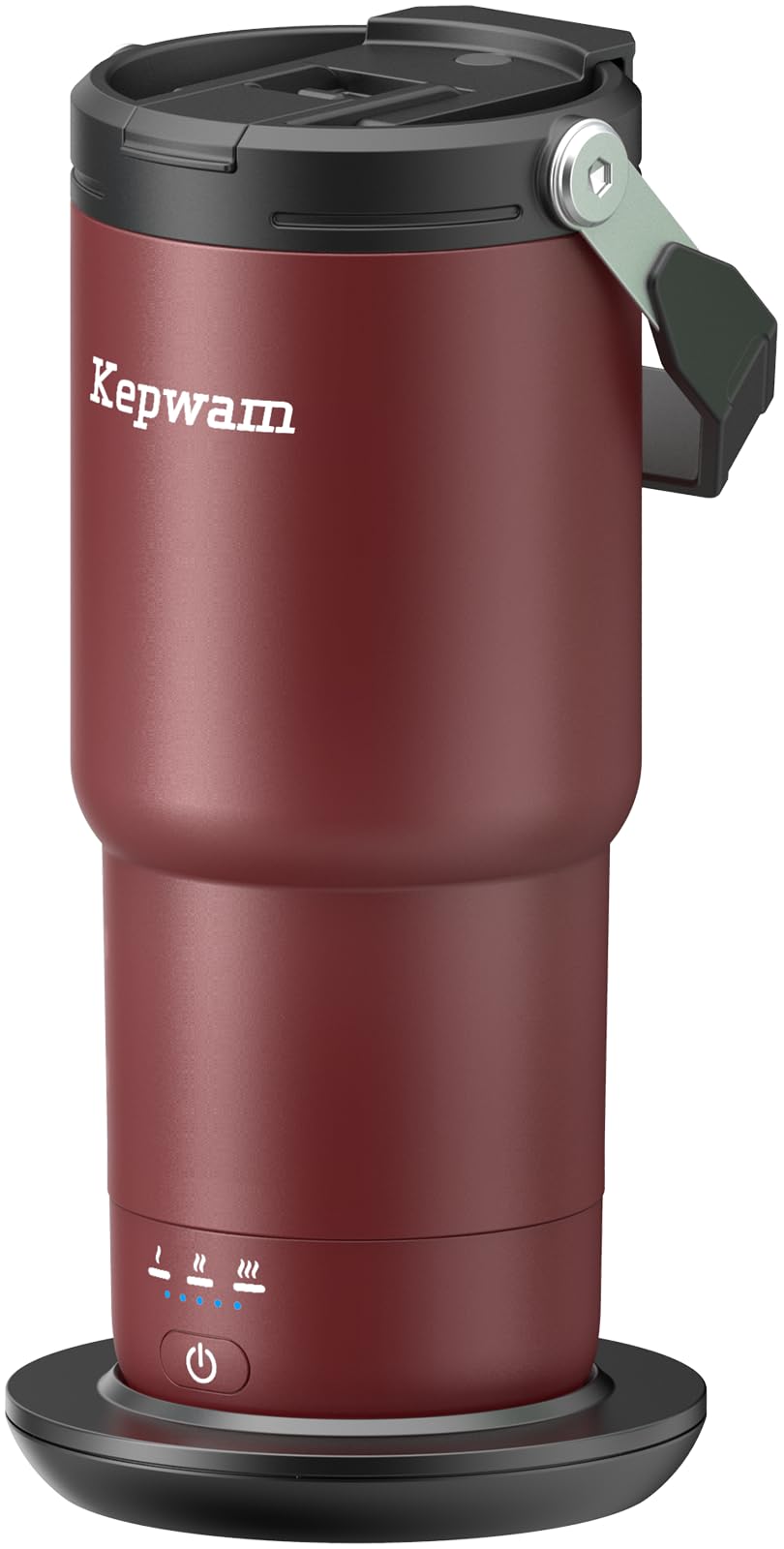 Kepwam self-heating mug 20oz angled view showing long-lasting warmth.
