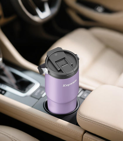 Kepwam mug in car, fits cup holders for easy driving coffee