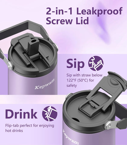 Kepwam leakproof lid with straw design for spill-free travel
