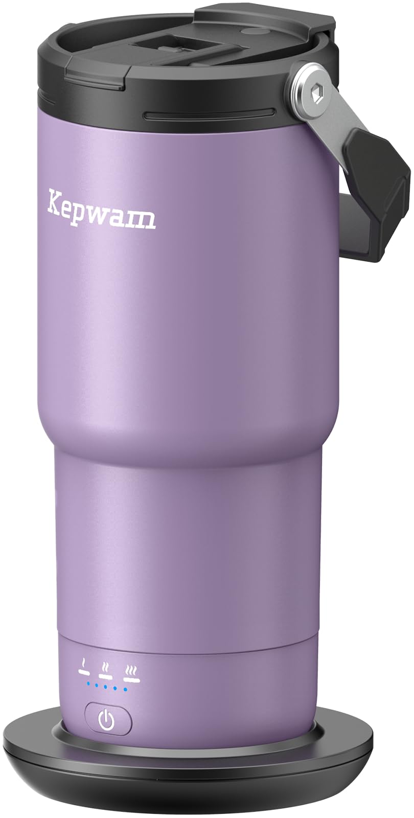 Kepwam self-heating mug top view for grab-and-go coffee that stays hot