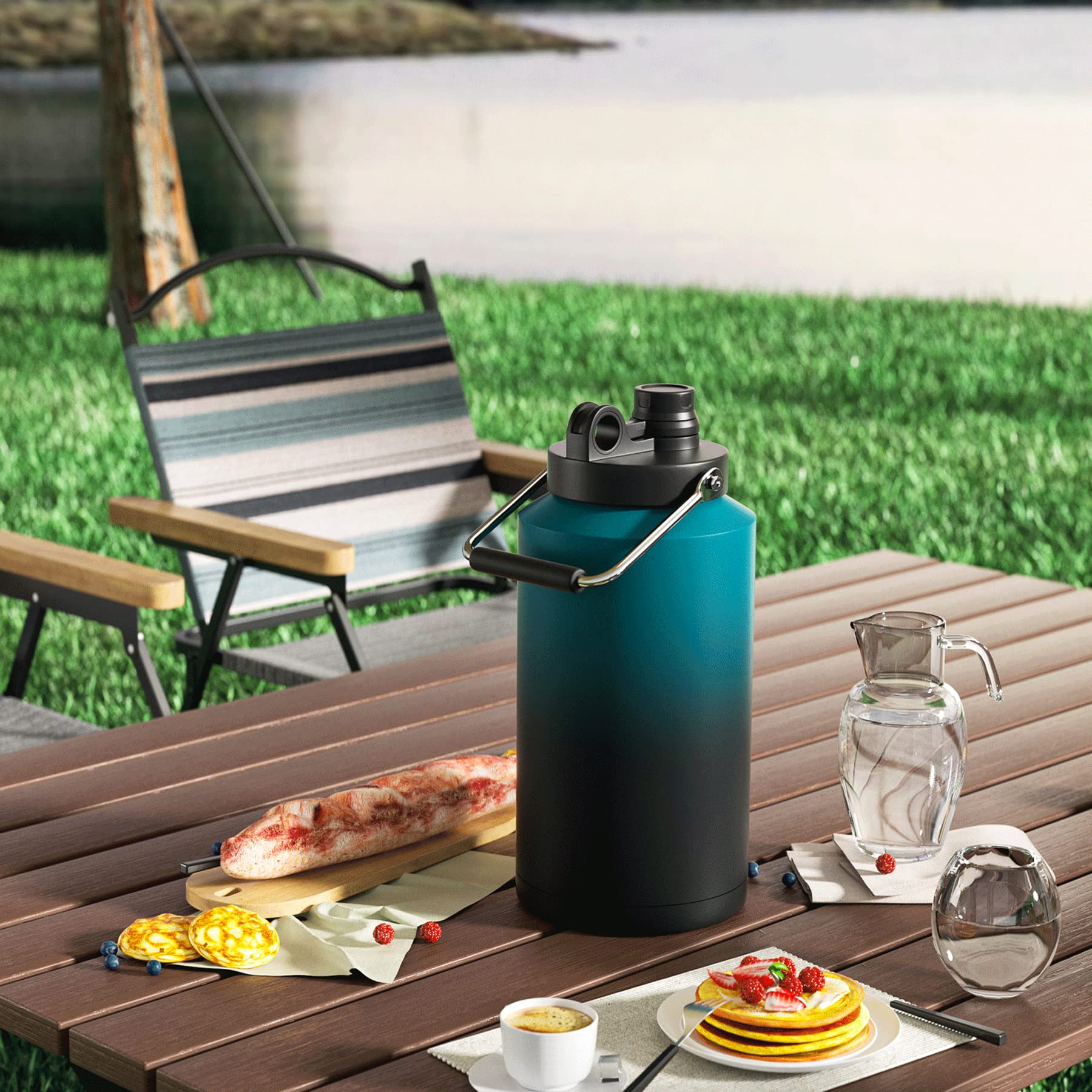 Kerilyn vacuum insulated bottle keeps drinks cold up to 48 hours.