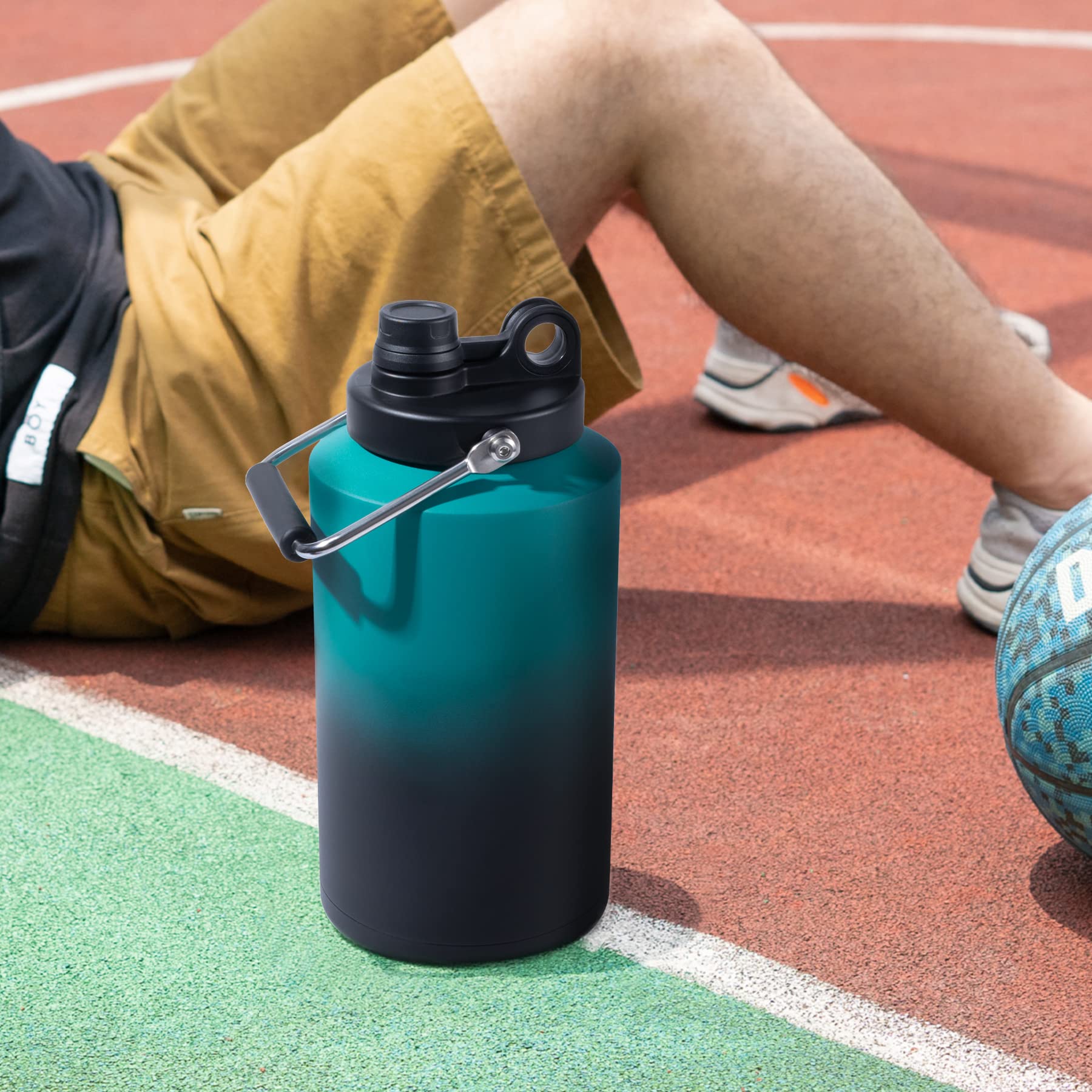 Kerilyn blue gradient jug supports family outings and camping adventures.