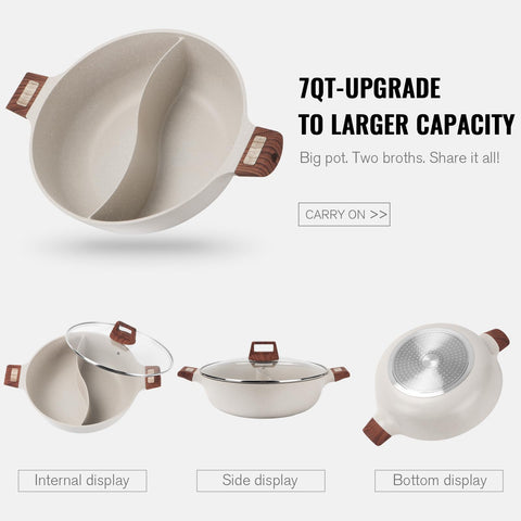 Kerykwan pot with tempered glass lid and steam vent for monitoring.