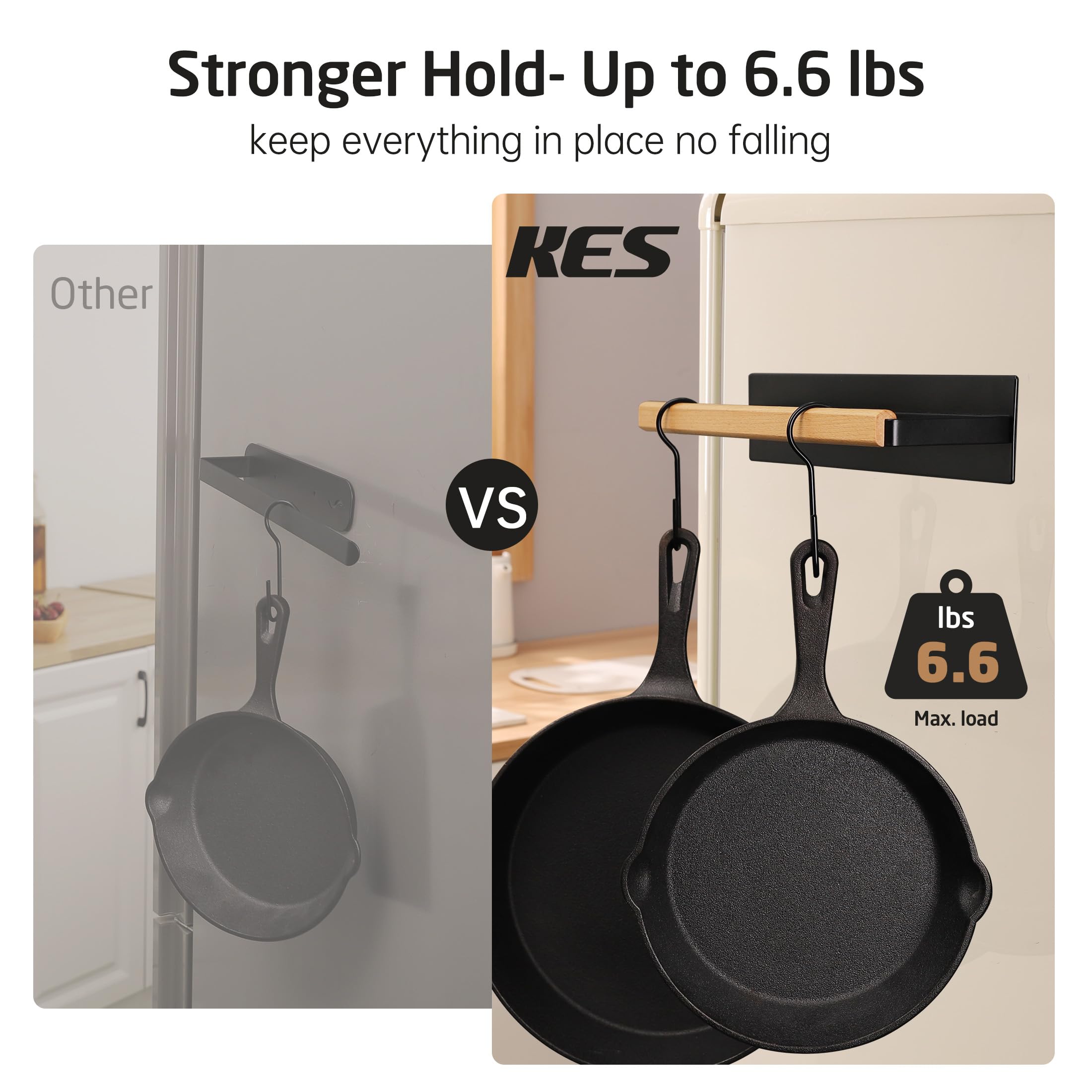 KES matte black finish resists rust and is easy to wipe clean