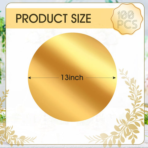 KesaPlan gold placemats measure 13 inches to fit most dinner plates.
