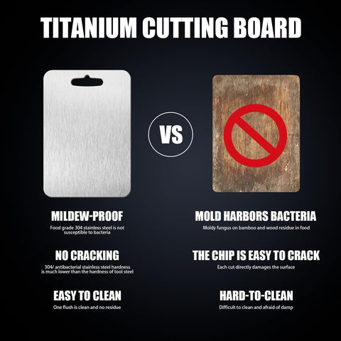 Kesefunm titanium cutting board close-up highlights durable surface