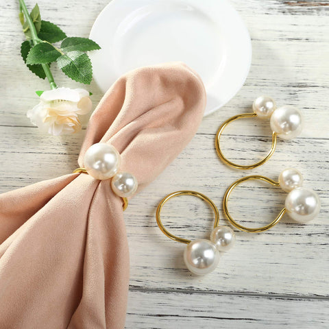 Kesote pearl napkin rings on a formal table setting for refined dining