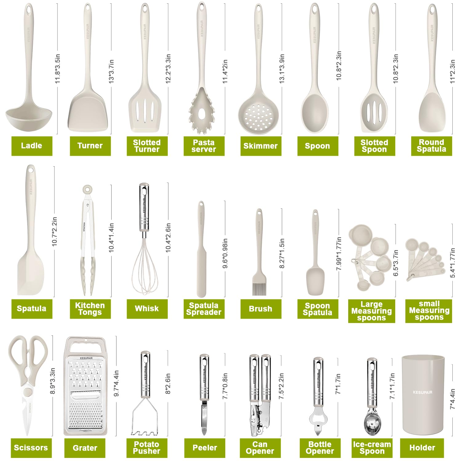 KESUPAIR utensils with skimmer, highlighting versatile tools for sauces and soups.