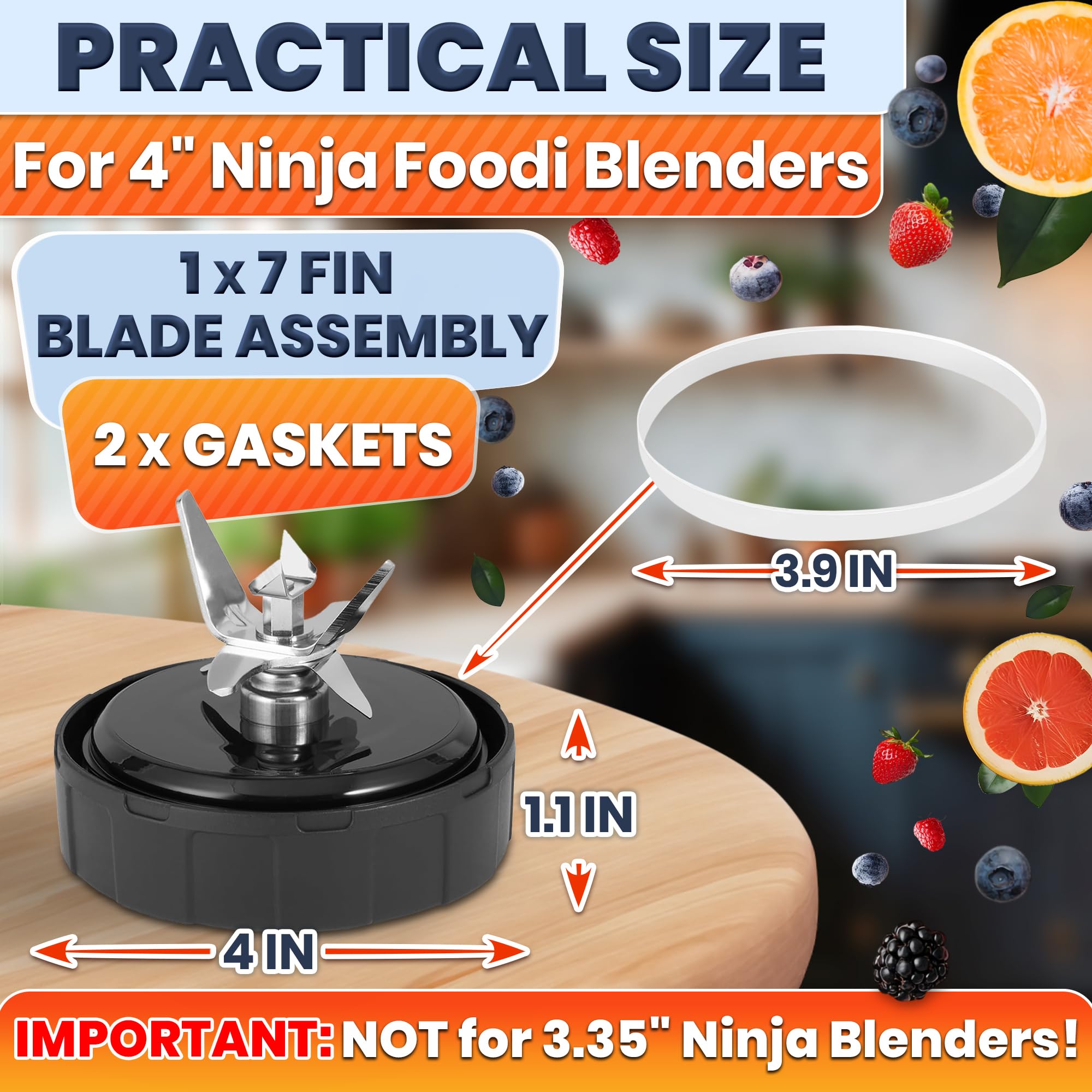 Ketar Ninja replacement blade, side profile, stainless steel construction for long-lasting use.