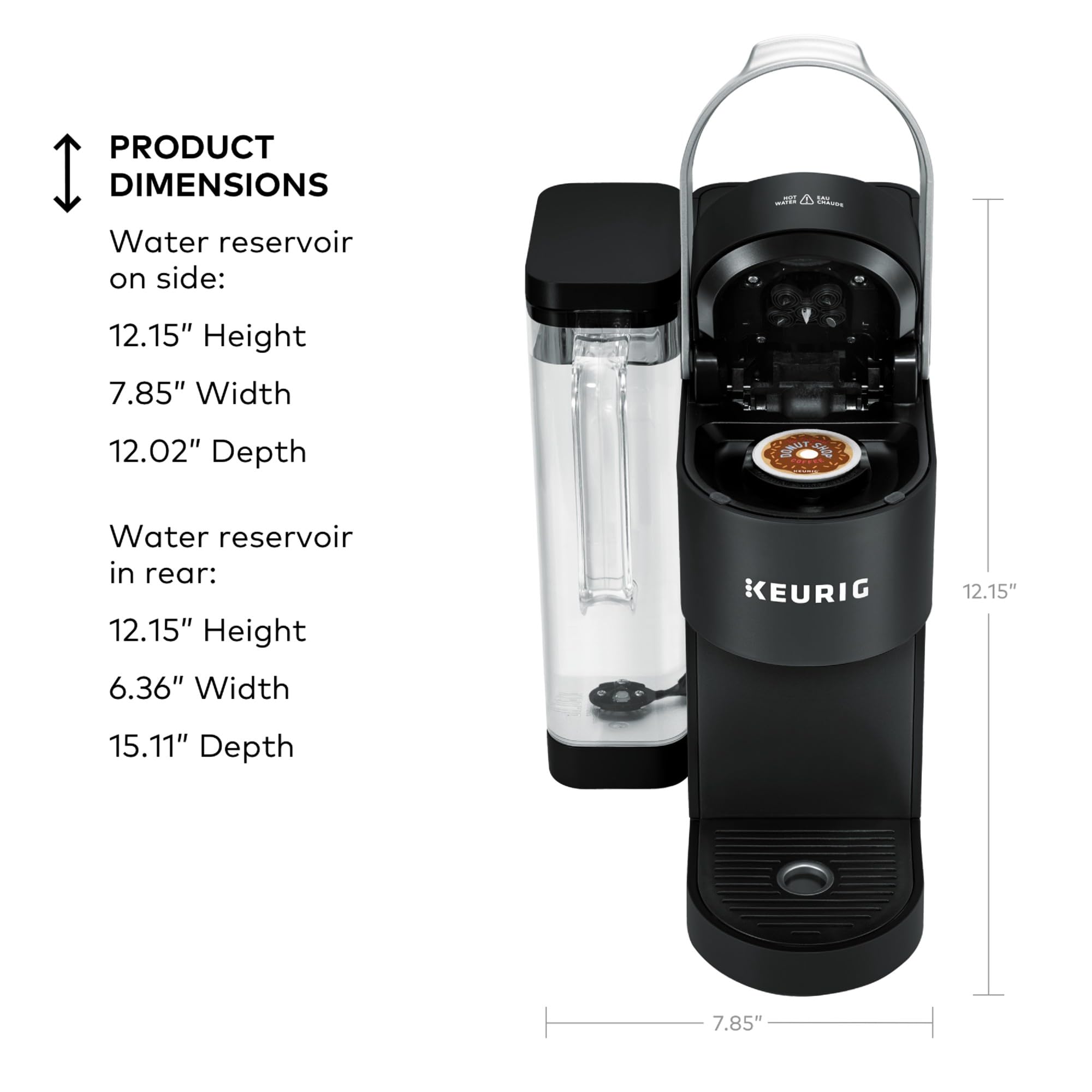 66 oz dual-position reservoir on Keurig K-Supreme saves counter space.