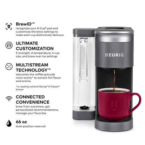 Keurig K-Supreme Smart app control panel showing wifi connectivity.