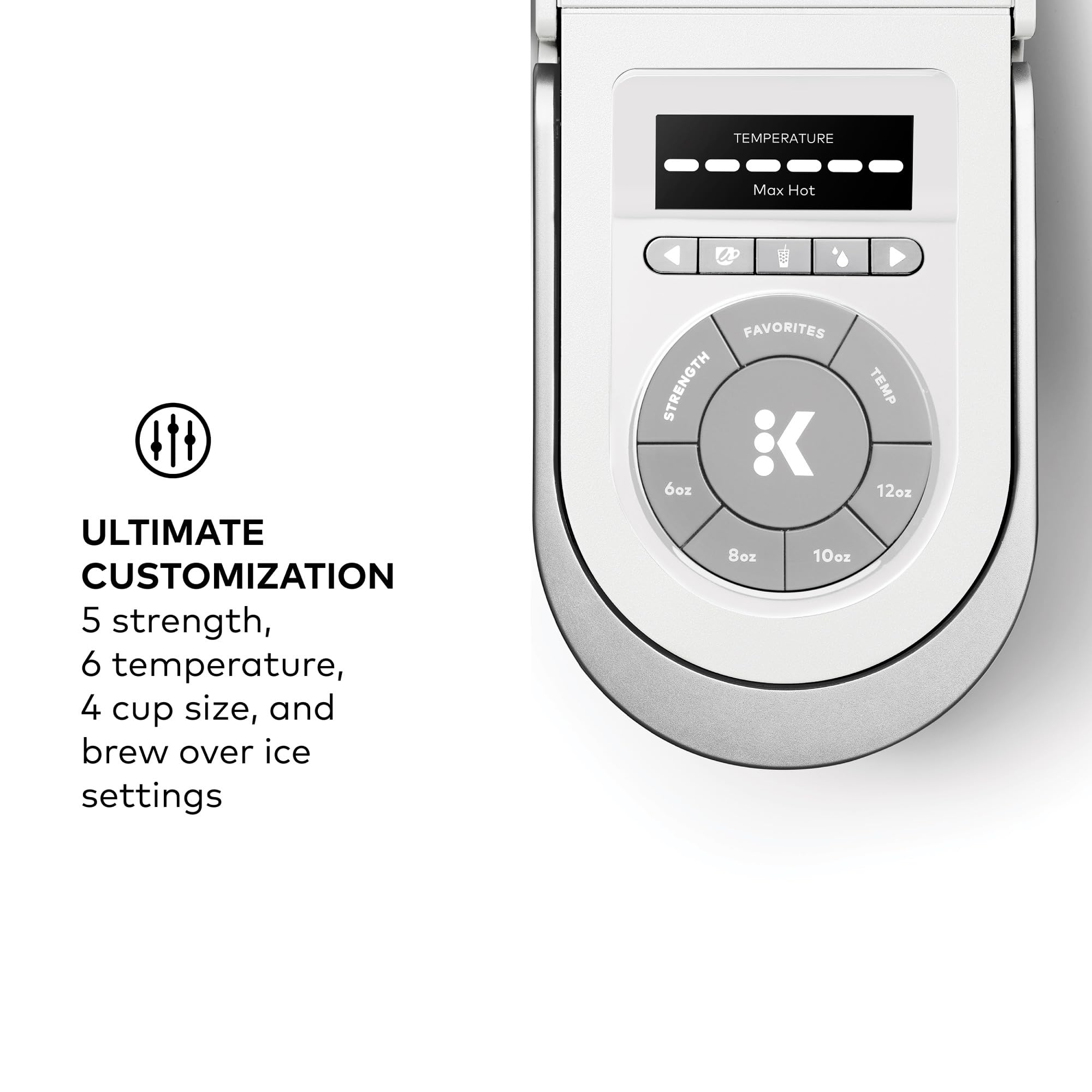 Keurig K-Supreme SMART offers five strength levels for personalized cups.