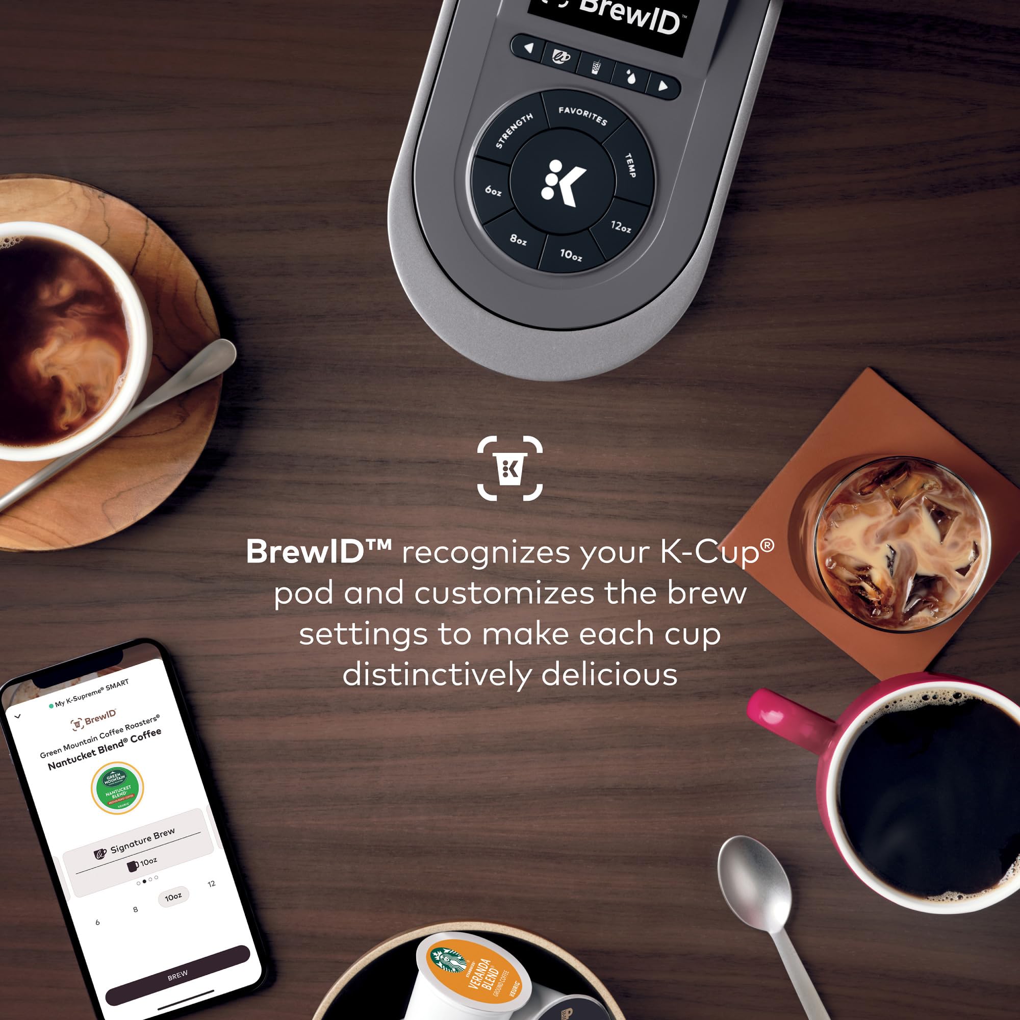 Keurig K-Supreme Smart strength settings for custom brews.