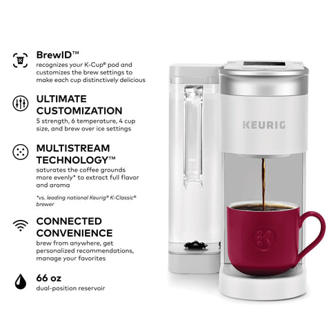 Keurig K-Supreme SMART shows temperature options for precise brew control.