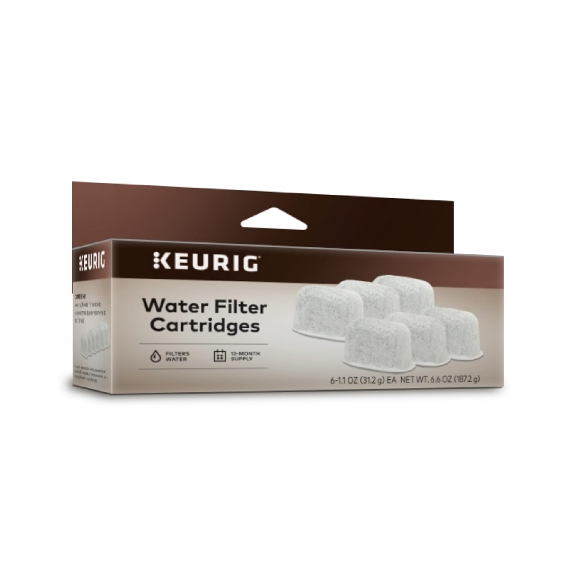 Keurig water filter refill cartridge six-count set for cleaner tasting beverages