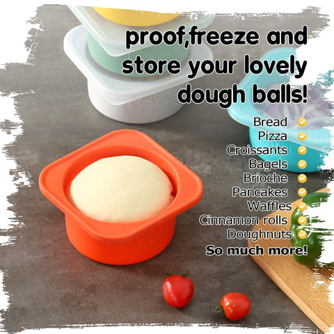 KEVJES PLUS 1000ml dough ball proofing set supports 12-16 inch pizzas