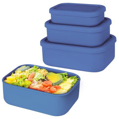 Keweis 10oz silicone container with lid on shows airtight design for leftovers