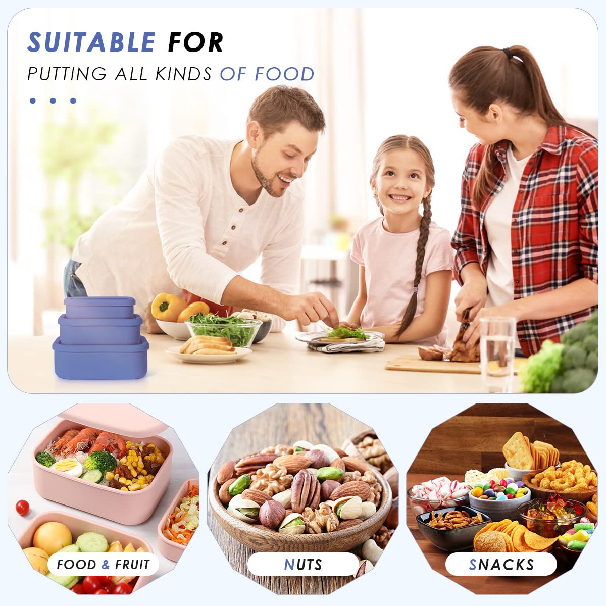 Keweis silicone container positioned for freezer storage