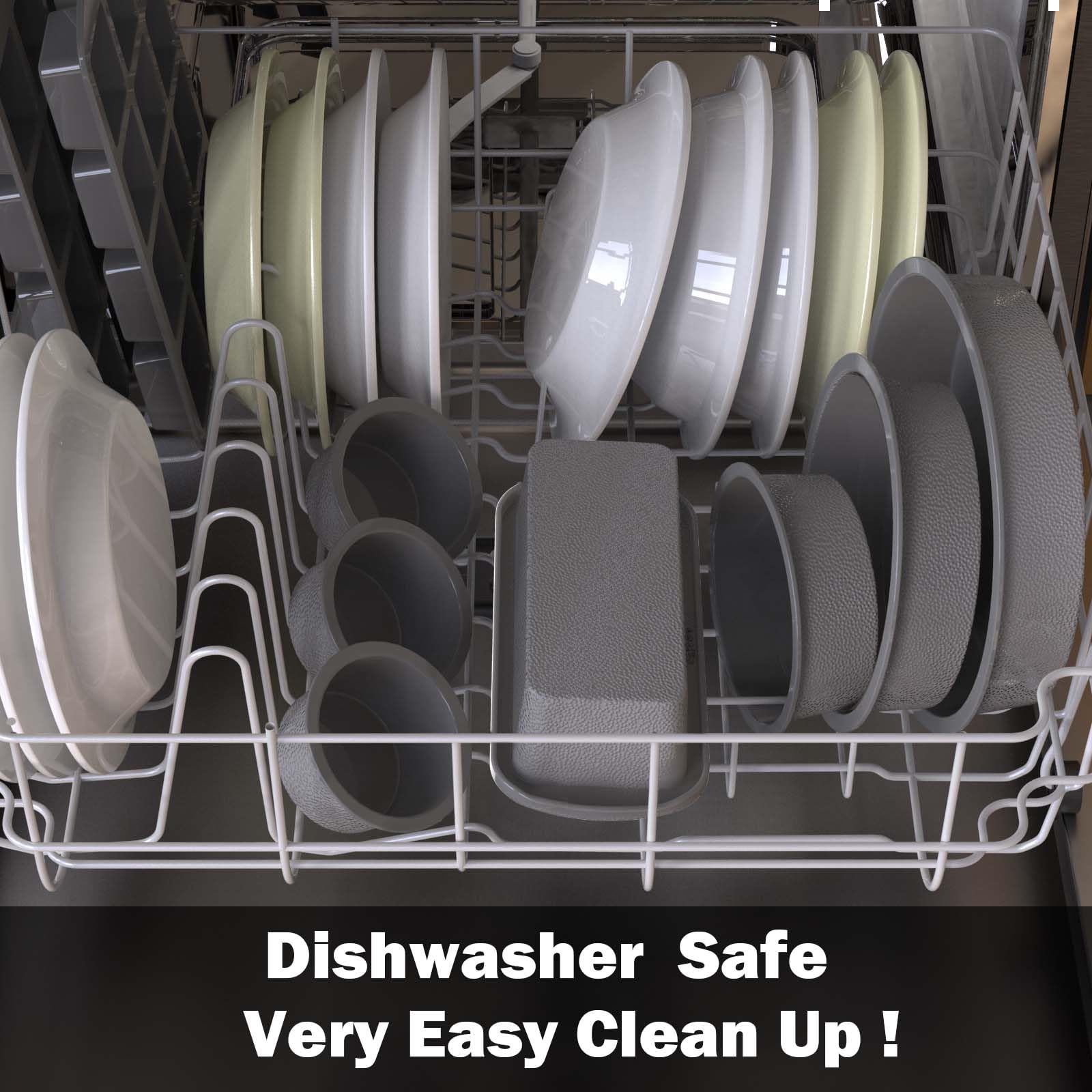 KeyFIVE oven and microwave-safe silicone pans handle versatile baking tasks.