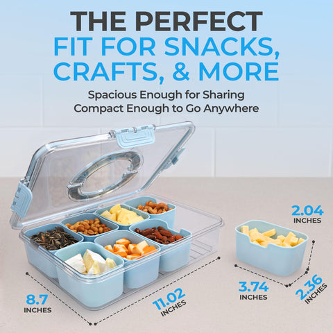 KEYVOZ Snackle Box blue color model for portable meals.
