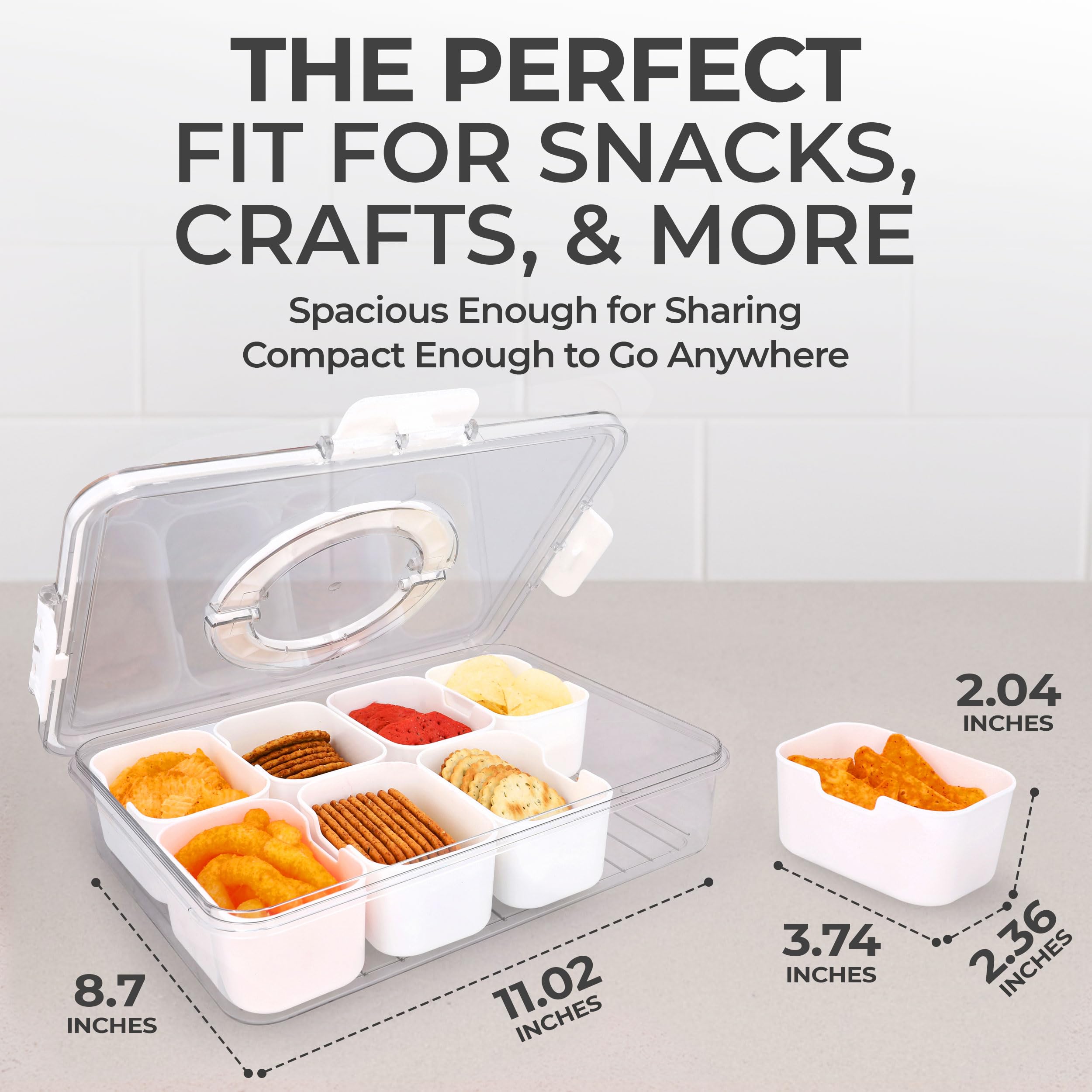 KEYVOZ Snackle Box in bright white complements lunches while keeping snacks fresh during the day.