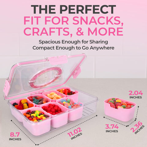 KEYVOZ Snackle Box Travel with Handle for easy on-the-go snacking.