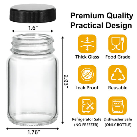 KEYWING glass shot bottle close-up highlights odorless glass material.