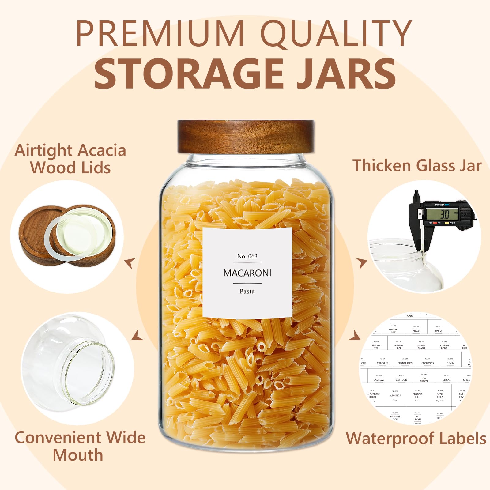 KEYWING wide-mouth jar makes loading cookies, eggs, or pods easy and clean.