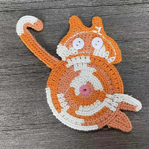 KHEXMNB cat coaster set of 4 protects tabletops