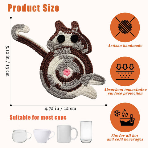 KHEXMNB cat coaster closeup knitted fabric for superior absorbency