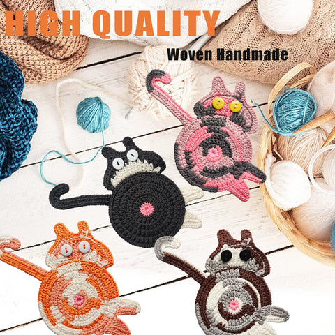 KHEXMNB cat coaster gift set for cat lovers and decor