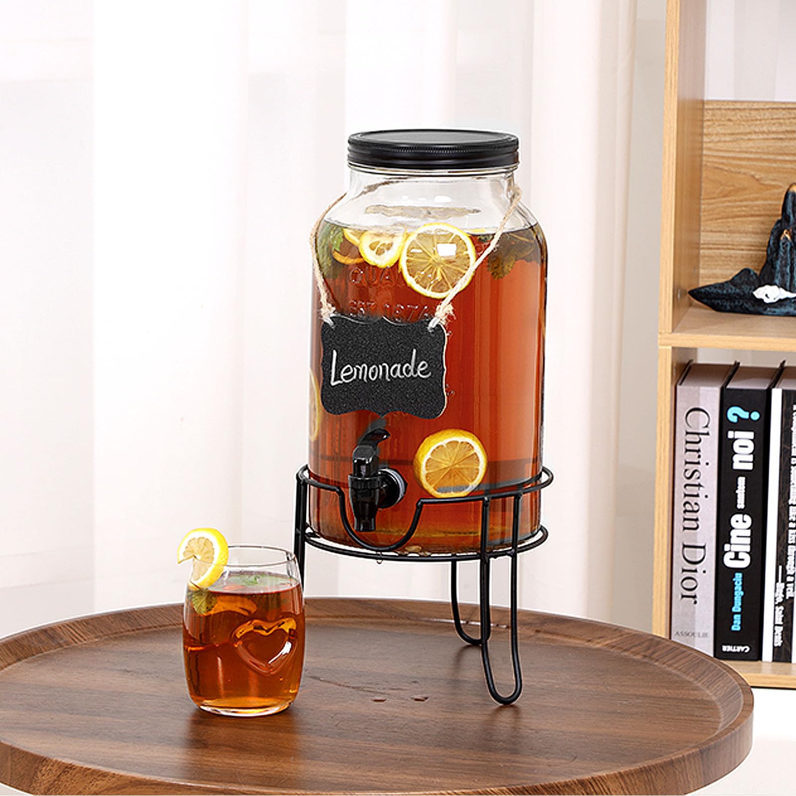 Khlotiko dishwasher-safe glass dispenser for quick cleanup after events