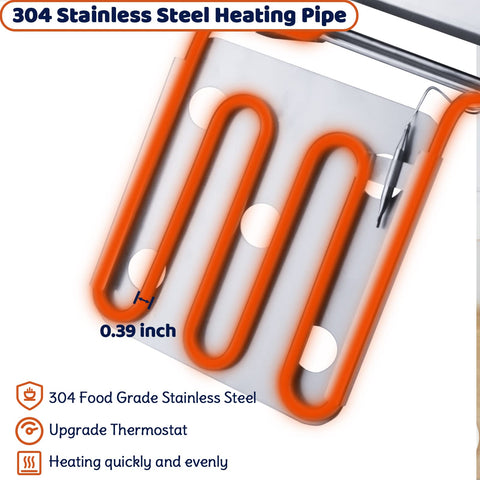 KHTD stainless steel body provides durable, commercial-grade construction.